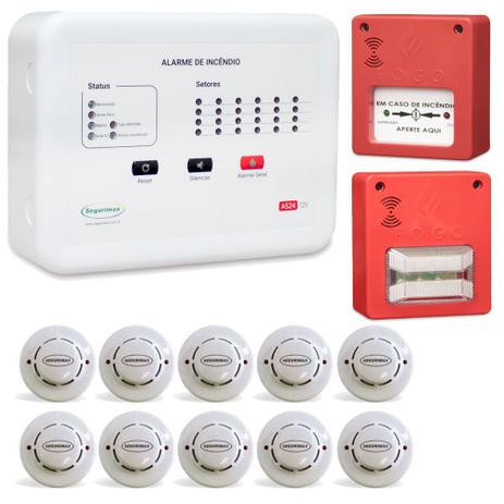 Kit Central Incêndio Segurimax 24 Setores + 10 Detectores + 1 Sinalizador Menor preço em Kit Central Incêndio Segurimax 24 Setores + 10 Detectores + 1 Sinalizador