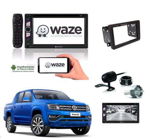 Kit Central Multimidia Dvd Amarok + Moldura + Camera - E-tech Menor preço em Kit Central Multimidia Dvd Amarok + Moldura + Camera - E-tech