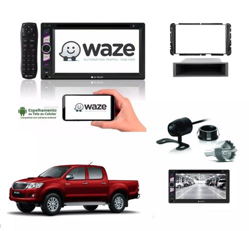Kit Central Multimidia Dvd Hilux 2012/15 + Moldura + Camera - E-tech Menor preço em Kit Central Multimidia Dvd Hilux 2012/15 + Moldura + Camera - E-tech