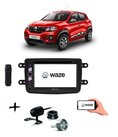 Kit Central Multimidia Dvd Kwid + Moldura + Camera - E-Tech Menor preço em Kit Central Multimidia Dvd Kwid + Moldura + Camera - E-Tech