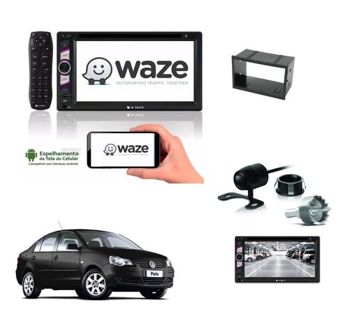 Kit Central Multimidia Dvd Polo Sedan + Moldura + Camera - E-Tech Menor preço em Kit Central Multimidia Dvd Polo Sedan + Moldura + Camera - E-Tech