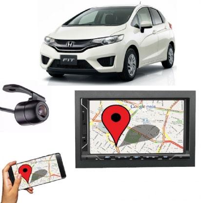 Kit Central Multimídia FIT + Moldura 2 Din New Honda FIT + Câmera Ré - Central envolve fit Menor preço em Kit Central Multimídia FIT + Moldura 2 Din New Honda FIT + Câmera Ré - Central envolve fit