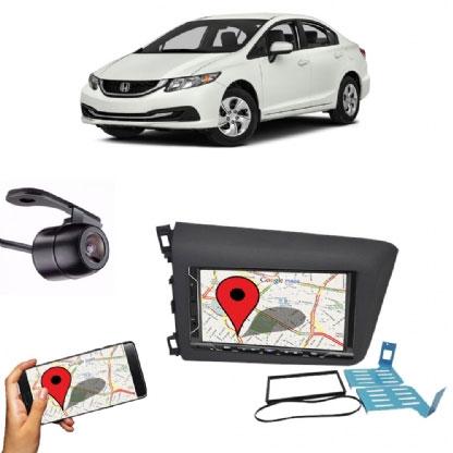 Kit Central Multimídia FIT + Moldura 2 Din Novo Civic 12/14 + Câmera Ré - Central envolve fit Menor preço em Kit Central Multimídia FIT + Moldura 2 Din Novo Civic 12/14 + Câmera Ré - Central envolve fit