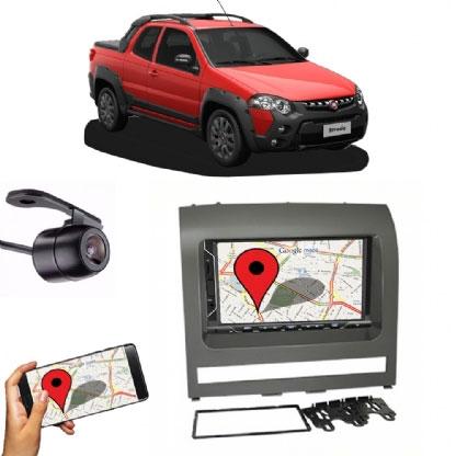 Kit Central Multimídia FIT + Moldura 2 Din Strada Adventure 2012 + Câmera - Central envolve fit Menor preço em Kit Central Multimídia FIT + Moldura 2 Din Strada Adventure 2012 + Câmera - Central envolve fit