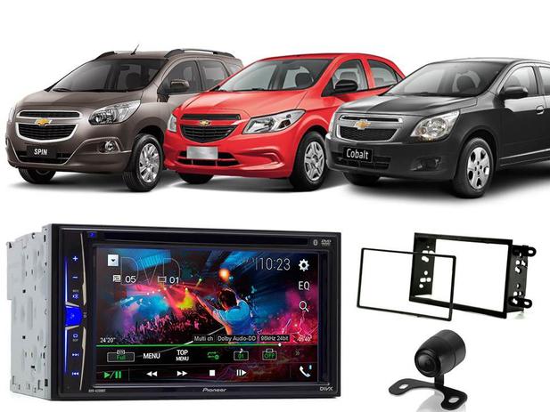 Kit Central Multimidia Pioneer AVH-A208BT + Cam ré + Moldura 2 din p/ Onix Spin Cobalt 2012 a 2019 Menor preço em Kit Central Multimidia Pioneer AVH-A208BT + Cam ré + Moldura 2 din p/ Onix Spin Cobalt 2012 a 2019