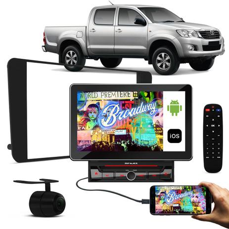 Kit Central Multimídia Shutt Broadway 10.1 Pol BT Espelha + Moldura Toyota Hilux 2005 a 2011 Preto Menor preço em Kit Central Multimídia Shutt Broadway 10.1 Pol BT Espelha + Moldura Toyota Hilux 2005 a 2011 Preto