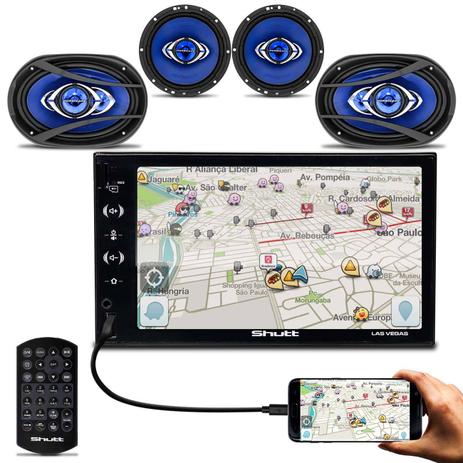 Kit Central Multimídia Shutt Las Vegas 7” Bluetooth Espelhamento Android IOS + Kit Fácil Hurricane Menor preço em Kit Central Multimídia Shutt Las Vegas 7” Bluetooth Espelhamento Android IOS + Kit Fácil Hurricane