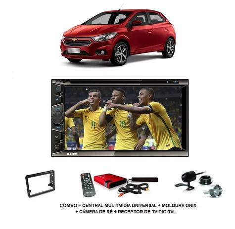 Kit Central Multimidia Universal Dvd Onix + Moldura + Camera+ Tv Menor preço em Kit Central Multimidia Universal Dvd Onix + Moldura + Camera+ Tv