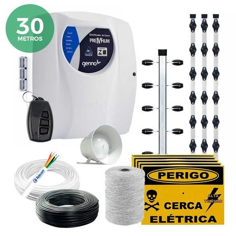 Kit Cerca Elétrica Industrial Genno Shock Premium para 30 Metros (Sem Bateria). Menor preço em Kit Cerca Elétrica Industrial Genno Shock Premium para 30 Metros (Sem Bateria).