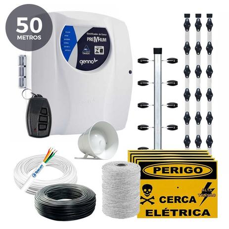 Kit Cerca Elétrica Industrial Genno Shock Premium para 50 Metros (Sem Bateria). Menor preço em Kit Cerca Elétrica Industrial Genno Shock Premium para 50 Metros (Sem Bateria).