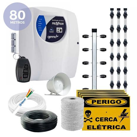 Kit Cerca Elétrica Industrial Genno Shock Premium para 80 Metros (Sem Bateria). Menor preço em Kit Cerca Elétrica Industrial Genno Shock Premium para 80 Metros (Sem Bateria).