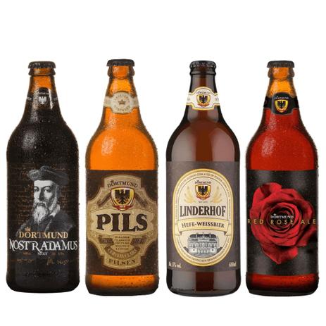 Kit Cerveja Artesanal Dortmund 4 Estilos Stout/ Lager/ Red/ Weiss Menor preço em Kit Cerveja Artesanal Dortmund 4 Estilos Stout/ Lager/ Red/ Weiss