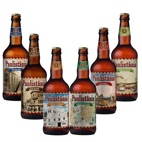 Kit Cerveja Artesanal Paulistania 6 Estilos 500ml Menor preço em Kit Cerveja Artesanal Paulistania 6 Estilos 500ml