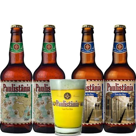 Kit Cerveja Artesanal Paulistania Ipa / Apa + Copo 4 Un Menor preço em Kit Cerveja Artesanal Paulistania Ipa / Apa + Copo 4 Un