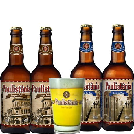 Kit Cerveja Artesanal Paulistania Stout/ Apa 4 Un + Copo Menor preço em Kit Cerveja Artesanal Paulistania Stout/ Apa 4 Un + Copo