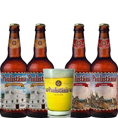 Kit Cerveja Artesanal Paulistania Tripel / Lager + Copo 4 Un Menor preço em Kit Cerveja Artesanal Paulistania Tripel / Lager + Copo 4 Un