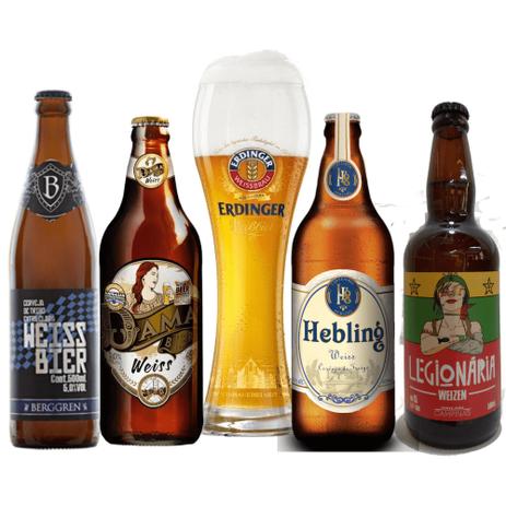 Kit Cerveja Artesanal Trigo Weiss com copo Weiss Menor preço em Kit Cerveja Artesanal Trigo Weiss com copo Weiss