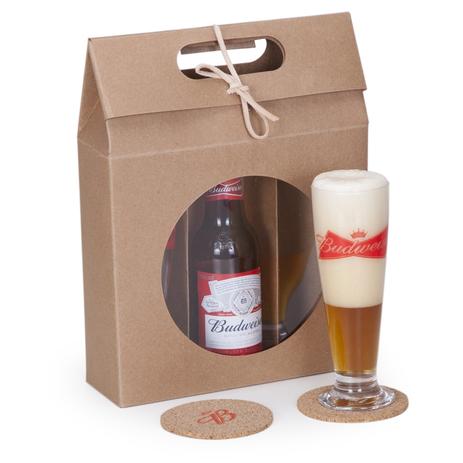 Kit Cerveja Budweiser 343ml + 2 tulipas e 2 porta copos - Shop quality Menor preço em Kit Cerveja Budweiser 343ml + 2 tulipas e 2 porta copos - Shop quality
