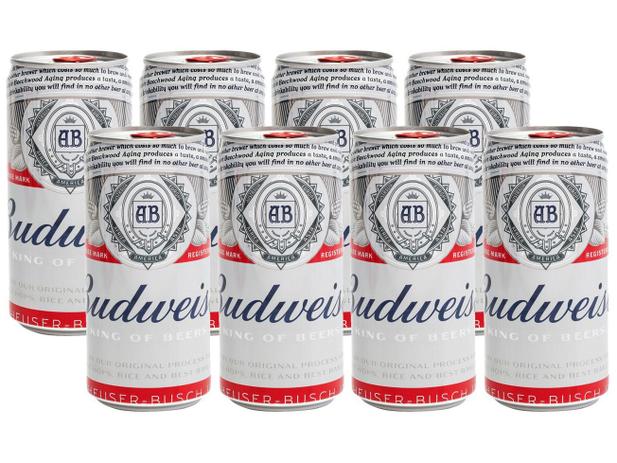 Kit Cerveja Budweiser American Standard Lager - 269ml Cada 8 Unidades com 1 Copo
