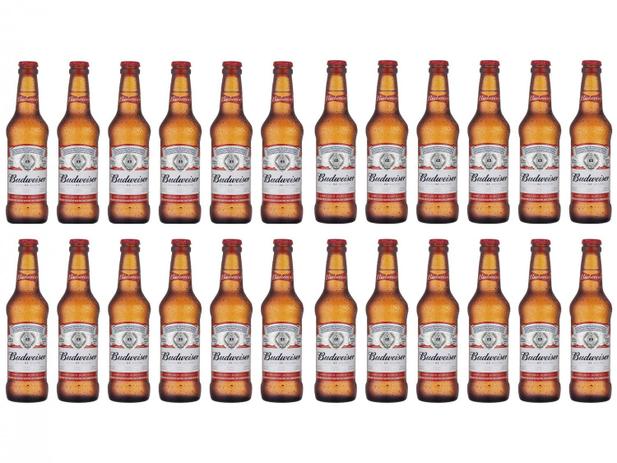 Kit Cerveja Budweiser Lager 24 Unidades 330ml Menor preço em Kit Cerveja Budweiser Lager 24 Unidades 330ml