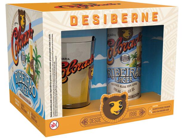 Kit Cerveja Colorado Ribeirão Lager – 4 Unidades 410ml com 1 Copo