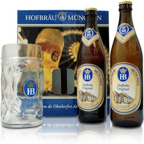 Menor preço em Kit cerveja hofbräu -hb 2 cervejas 500ml + caneca 500ml