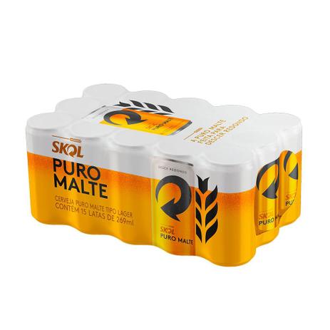 Kit Cerveja Skol Puro Malte 269ml (15 Unidades) Menor preço em Kit Cerveja Skol Puro Malte 269ml (15 Unidades)