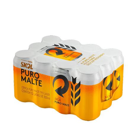 Kit Cerveja Skol Puro Malte 350ml (12 Unidades) Menor preço em Kit Cerveja Skol Puro Malte 350ml (12 Unidades)