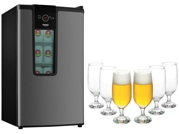 Kit Cervejeira Consul Mais CZD12AT Vertical 82L - Frost free 1 Porta + Conjunto de Taças de Vidro Menor preço em Kit Cervejeira Consul Mais CZD12AT Vertical 82L - Frost free 1 Porta + Conjunto de Taças de Vidro