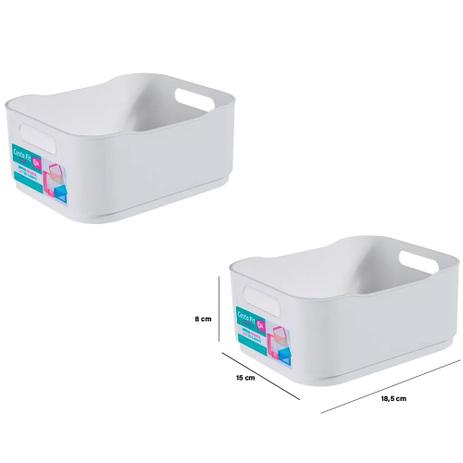 Kit Cesta Fit Pequena 18,5 x 15 x 8 cm 2 Peças Branca - Coza - Brinox Menor preço em Kit Cesta Fit Pequena 18,5 x 15 x 8 cm 2 Peças Branca - Coza - Brinox
