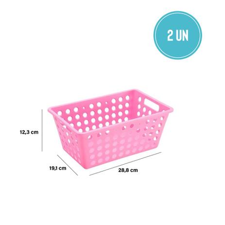 Kit Cesta Grande 2 Peças Rosa Baby - Coza - Brinox Menor preço em Kit Cesta Grande 2 Peças Rosa Baby - Coza - Brinox