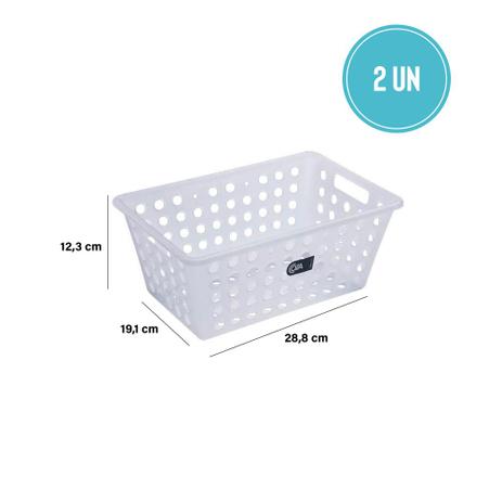 Kit Cesta Grande 28,8 x 19,1 x 12,3 cm 2 Peças Branca - Coza - Brinox Menor preço em Kit Cesta Grande 28,8 x 19,1 x 12,3 cm 2 Peças Branca - Coza - Brinox