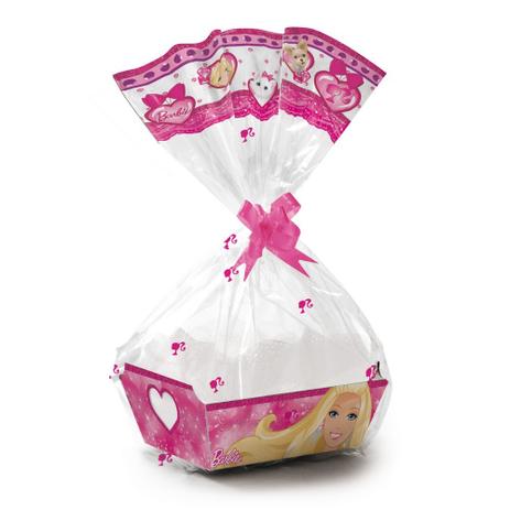 Kit Cesta P/Presente Barbie Brilho Rosa Festas 27X18,5Cm - Cromus Menor preço em Kit Cesta P/Presente Barbie Brilho Rosa Festas 27X18,5Cm - Cromus