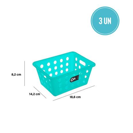 Kit Cesta Pequena 18,6 x 14,2 x 8,2 cm 3 Peças Verde - Coza - Brinox Menor preço em Kit Cesta Pequena 18,6 x 14,2 x 8,2 cm 3 Peças Verde - Coza - Brinox