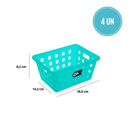 Kit Cesta Pequena 18,6 x 14,2 x 8,2 cm 4 Peças Verde - Coza - Brinox Menor preço em Kit Cesta Pequena 18,6 x 14,2 x 8,2 cm 4 Peças Verde - Coza - Brinox