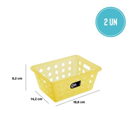 Kit Cesta Pequena 2 Peças Amarela - Coza - Brinox Menor preço em Kit Cesta Pequena 2 Peças Amarela - Coza - Brinox