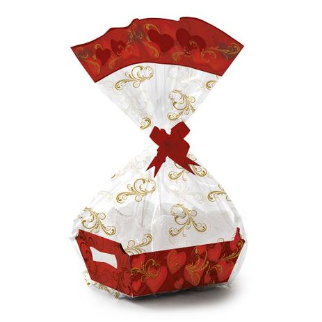 Kit Cesta Presente 32X24X11Cm Corações Vermelho - Cromus é boa?