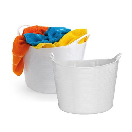 Kit Cesto Multiuso Flexível Branco Balde Roupa 20 e 15 lts - Arthi Menor preço em Kit Cesto Multiuso Flexível Branco Balde Roupa 20 e 15 lts - Arthi