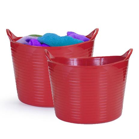 Kit Cesto Multiuso Flexível Vermelho Balde Roupa 20 e 15 lts - Arthi Menor preço em Kit Cesto Multiuso Flexível Vermelho Balde Roupa 20 e 15 lts - Arthi