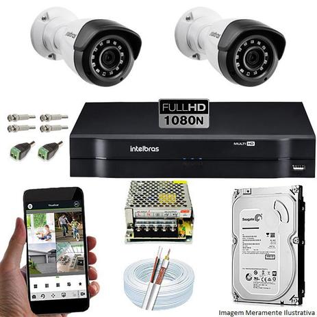 Kit Cftv 02 Câmeras VMH 1220B 1080p 3,6mm DVR Intelbras MHDX 1004 + HD 2TB Menor preço em Kit Cftv 02 Câmeras VMH 1220B 1080p 3,6mm DVR Intelbras MHDX 1004 + HD 2TB