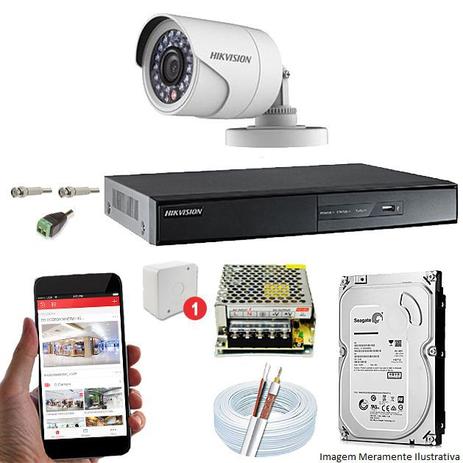 Kit CFTV 1 Câmera Hikvision DVR 04 Canais DS-7204 HD 2TB Menor preço em Kit CFTV 1 Câmera Hikvision DVR 04 Canais DS-7204 HD 2TB