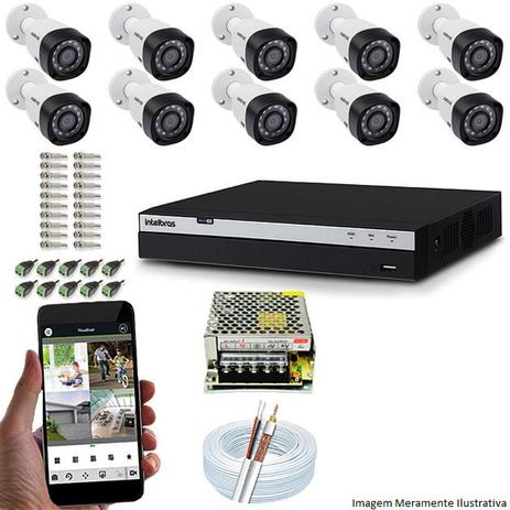 Kit Cftv 10 Câmeras VHD 1220B 1080P 3,6mm DVR Intelbras MHDX 3116 + ACESSORIOS Menor preço em Kit Cftv 10 Câmeras VHD 1220B 1080P 3,6mm DVR Intelbras MHDX 3116 + ACESSORIOS