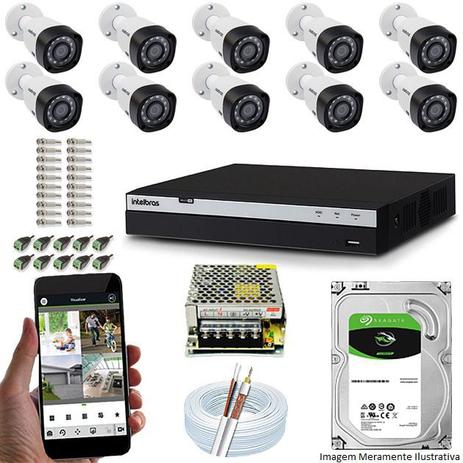 Kit Cftv 10 Câmeras VHD 1220B 1080P 3,6mm DVR Intelbras MHDX 3116 + HD 1TB BARRACUDA Menor preço em Kit Cftv 10 Câmeras VHD 1220B 1080P 3,6mm DVR Intelbras MHDX 3116 + HD 1TB BARRACUDA