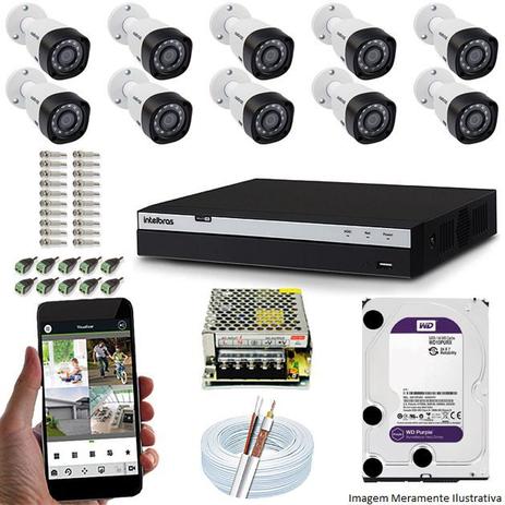 Kit Cftv 10 Câmeras VHD 1220B 1080P 3,6mm DVR Intelbras MHDX 3116 + HD 1TB WDP Menor preço em Kit Cftv 10 Câmeras VHD 1220B 1080P 3,6mm DVR Intelbras MHDX 3116 + HD 1TB WDP