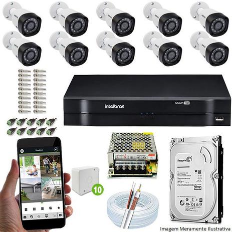 Kit Cftv 10 Câmeras VHD 3130B 720P 3,6mm DVR Intelbras MHDX 1116 + HD 1 TB Menor preço em Kit Cftv 10 Câmeras VHD 3130B 720P 3,6mm DVR Intelbras MHDX 1116 + HD 1 TB