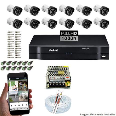 Kit Cftv 12 Câmeras VMH 1220B 1080p 3,6mm DVR Intelbras MHDX 1116 + Acessórios Menor preço em Kit Cftv 12 Câmeras VMH 1220B 1080p 3,6mm DVR Intelbras MHDX 1116 + Acessórios