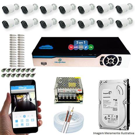 Kit Cftv 14 Câmeras AHD-M 720p Dvr 16 Canais Newprotec 5 em 1 Full HD + HD 1 TB - Newprotec e jortan Menor preço em Kit Cftv 14 Câmeras AHD-M 720p Dvr 16 Canais Newprotec 5 em 1 Full HD + HD 1 TB - Newprotec e jortan