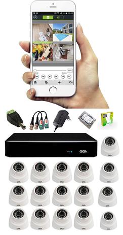 Kit Cftv 16 Camera Giga Ahd Dome 3,2mm 20mt CS0011+ Dvr Ahd Giga+hd 2 tera Menor preço em Kit Cftv 16 Camera Giga Ahd Dome 3,2mm 20mt CS0011+ Dvr Ahd Giga+hd 2 tera