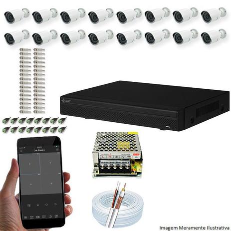 Kit Cftv 16 Câmeras AHD-M 720P 3,6MM Dvr 16 Canais Visionbras XVR 720p + ACESSORIOS Menor preço em Kit Cftv 16 Câmeras AHD-M 720P 3,6MM Dvr 16 Canais Visionbras XVR 720p + ACESSORIOS