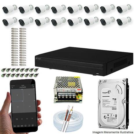 Kit Cftv 16 Câmeras AHD-M 720P 3,6MM Dvr 16 Canais Visionbras XVR 720p + HD 320GB Menor preço em Kit Cftv 16 Câmeras AHD-M 720P 3,6MM Dvr 16 Canais Visionbras XVR 720p + HD 320GB